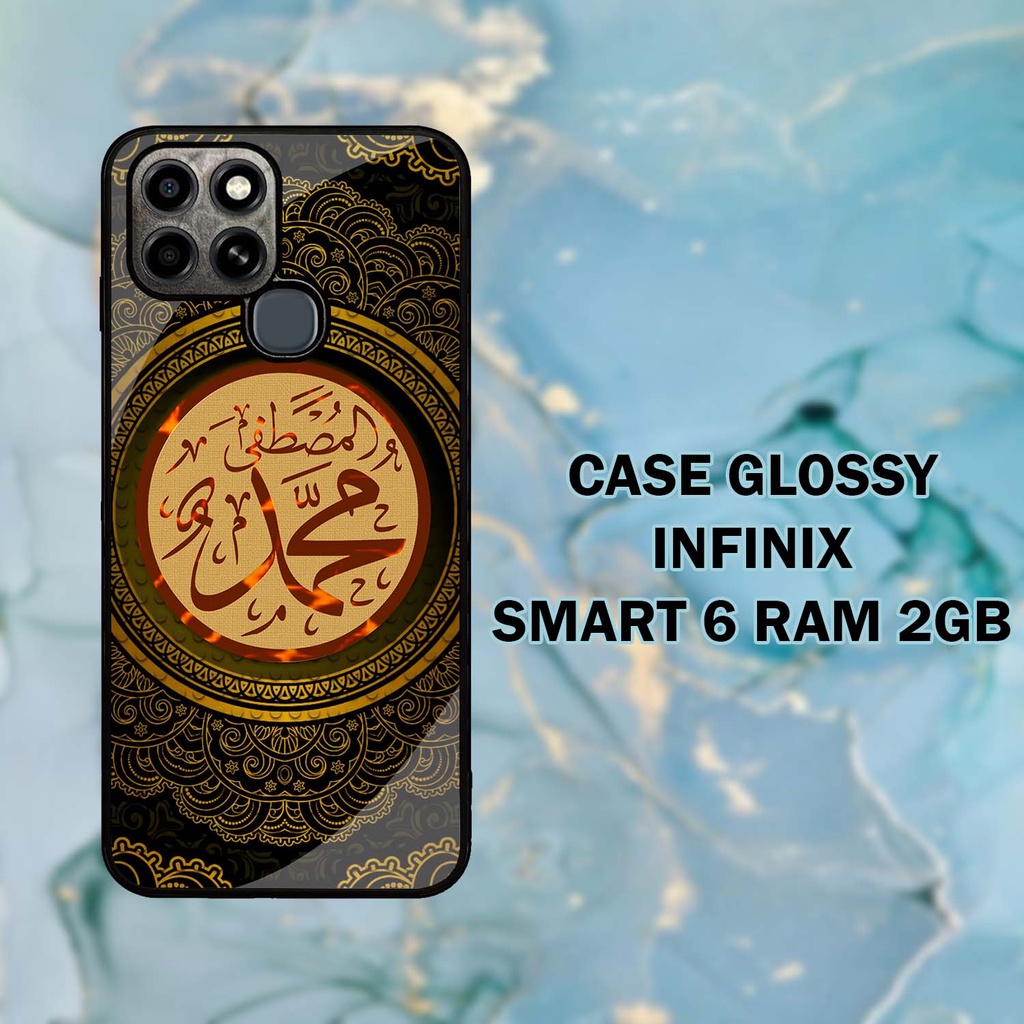 Case Kilau Infinix Smart 6 (Ram 2gb) | Smart6 | Casing Glossy | Pelindung Hp | Motif Kaligrafi
