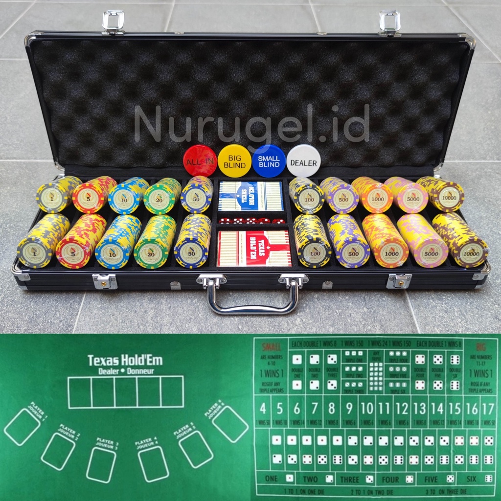 Poker Chip Coin Set 500 pcs + Suit Case Casino Texas Holdem Kasino Baccarat Blackjack