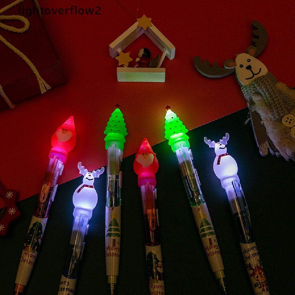 (lightoverflow2) Pulpen Dengan Lampu Motif Natal Untuk Anak-Anak