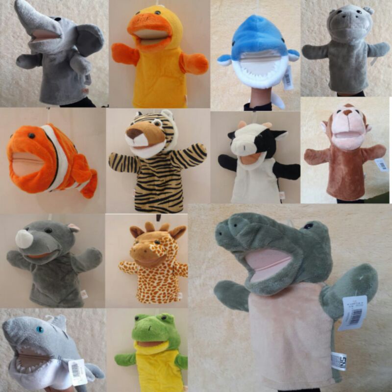 Boneka tangan binatang lucu