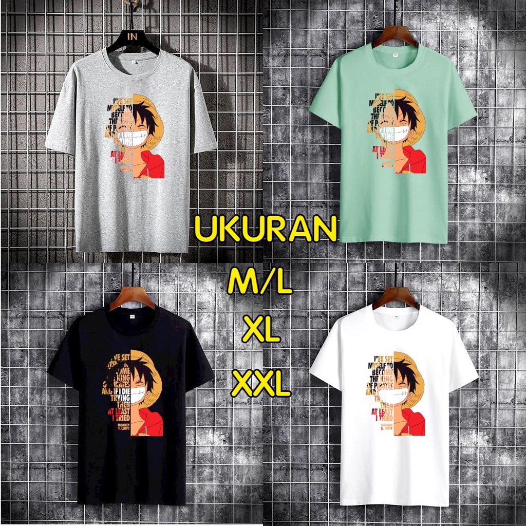 Asgard777 - BAJU OBLONG MONKEY D'LUFFY NYENGIR / baju pendek / fashion terlaris / terbaru / kaos cowok