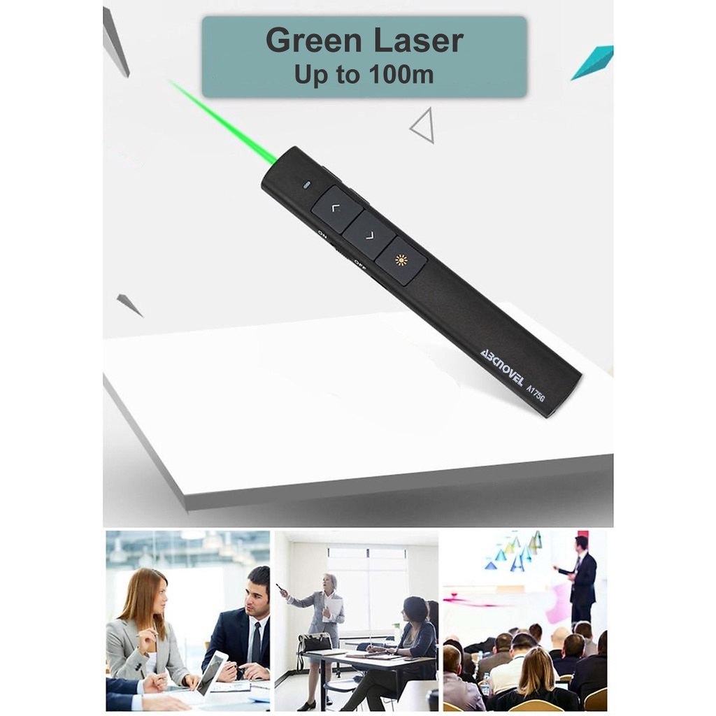 ABCNOVEL A175G Wireless Presenter Green Laser