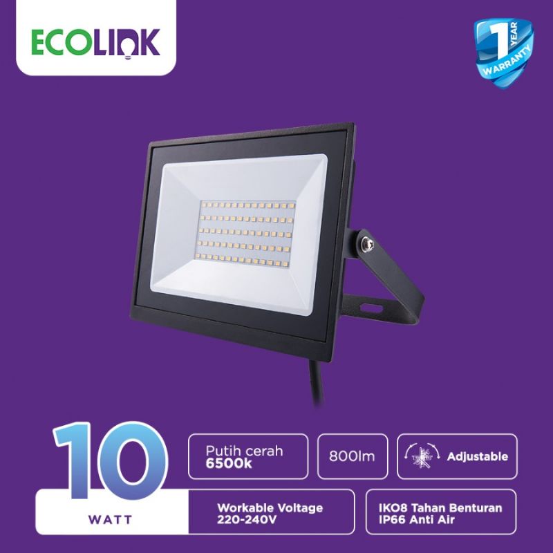 Lampu Sorot Ecolink 10 Watt LED - Putih (6500K)/Kuning (3000K)