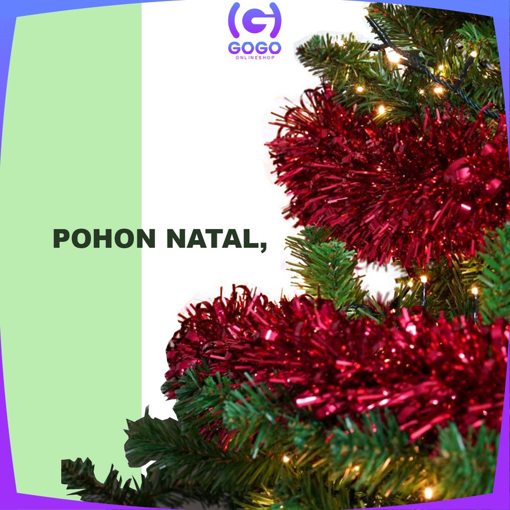 GOGO-C39-40 [2METER] Slinger Tinsel / Rumbai Hiasan Pohon Natal Aksesoris Dekorasi Rumah Ornamen Natal
