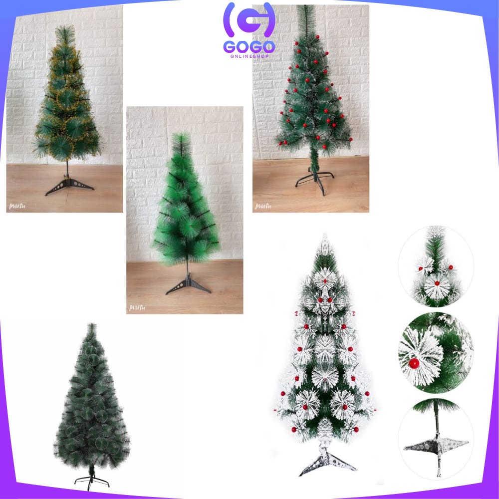 GOGO-C15 Pohon Natal 90CM 3F Jarum Dekorasi Rumah Artificial Hiasan Natal Ornamen Tanaman Hias Impor