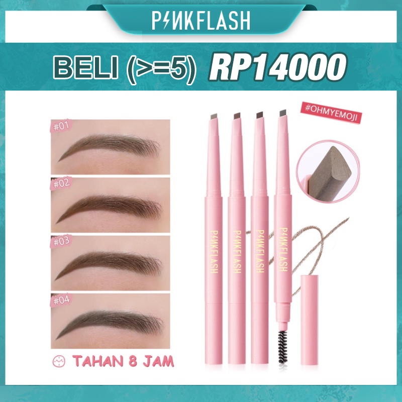 PINKFLASH #OhMyEmoji 8h Waterproof Eyebrow Pencil Long Lasting Pigmented Automatic Easy Blend Soft Eyebrow Pen-Pensil Alis