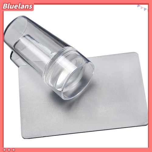 Bluelans Set Stamper + Scraper + Plat Transfer Gambar Untuk Nail Art / Manicure DIY