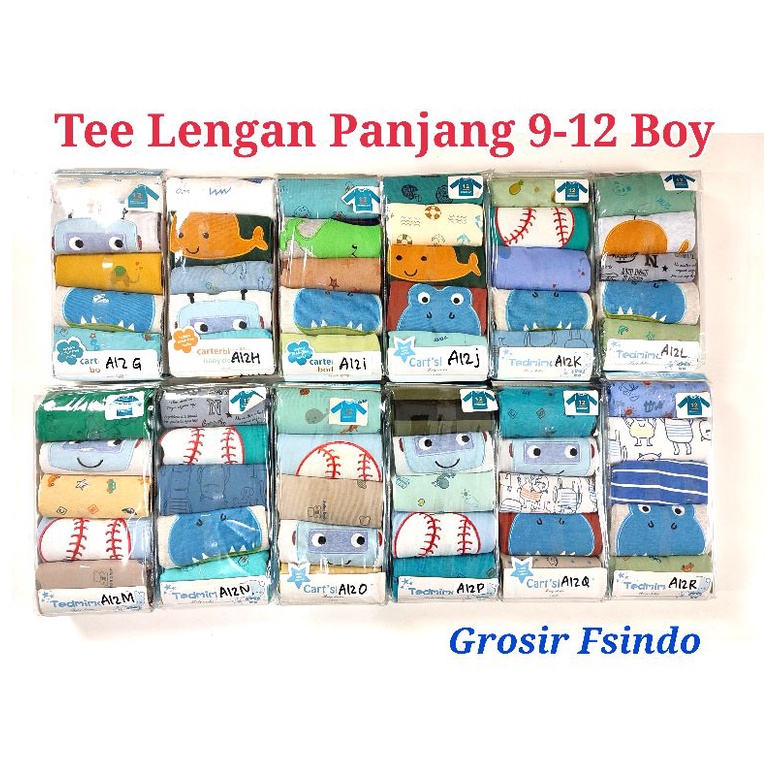 Kaos bayi lengan panjang/ tee lengan panjang 5in1 KODE A/Atasan lengan panjang/ baju bayi lengan panjang 5in1
