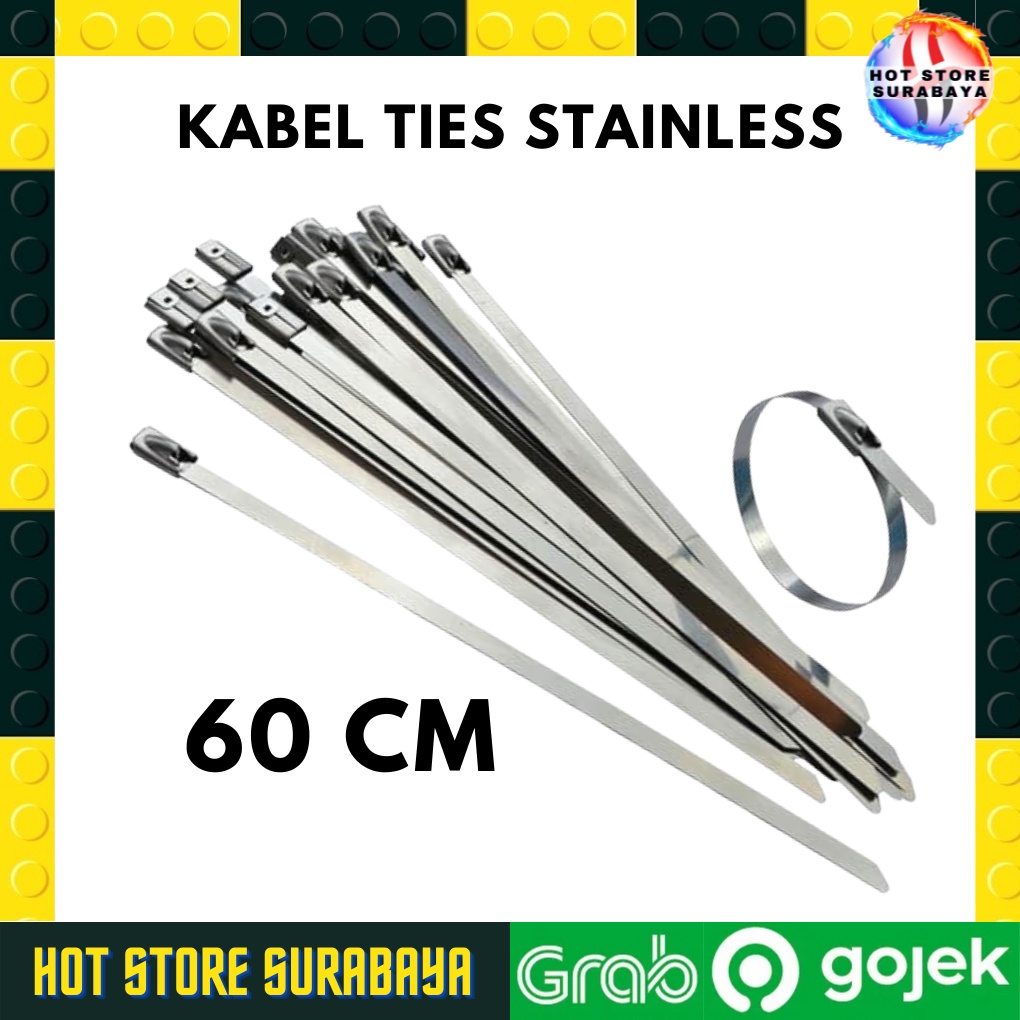 Kabel ties SS304 Stainless Anti Karat Ukuran 4.6x600mm (1PC) - 60 CM STAINLESS original quality