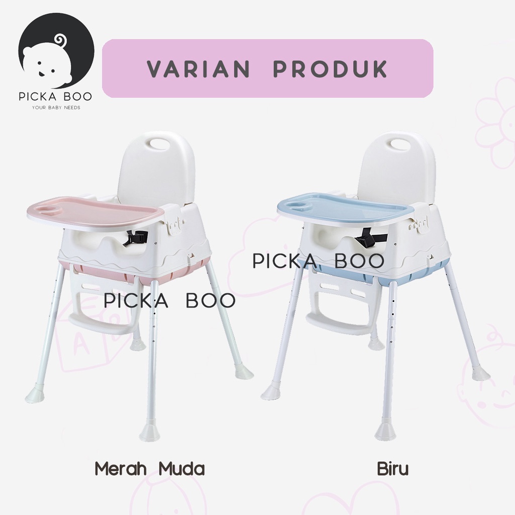 PICKA BOO Kursi Makan Bayi Fleksibel Dengan Roda Baby Meal Chair With Scooter