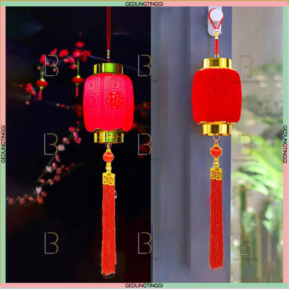 Lampu Led Let Lid Lhe Lampion Gantung Lamp Fuk Fu Hoki Hias Hiasan Dekorasi Pohon Meihwa Meihua Mehwa Sakura Tahun Baru Cina Imlek Shio Kelinci 2023 Kecil Besar Warna Warni Merah Kelap Kelip Kedap Kedip Baterai Batrai Batre Bisa Outdoor Indoor Waterproof