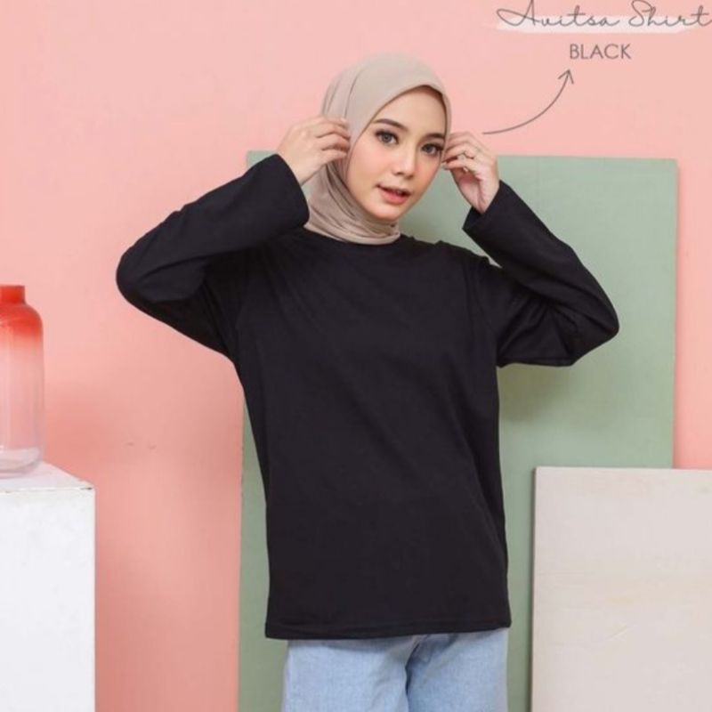 KAOS POLOS WANITA LENGAN PANJANG (PREMIUM) BABYTERY/ RIB Tery Terlaris pria tangan panjang xl