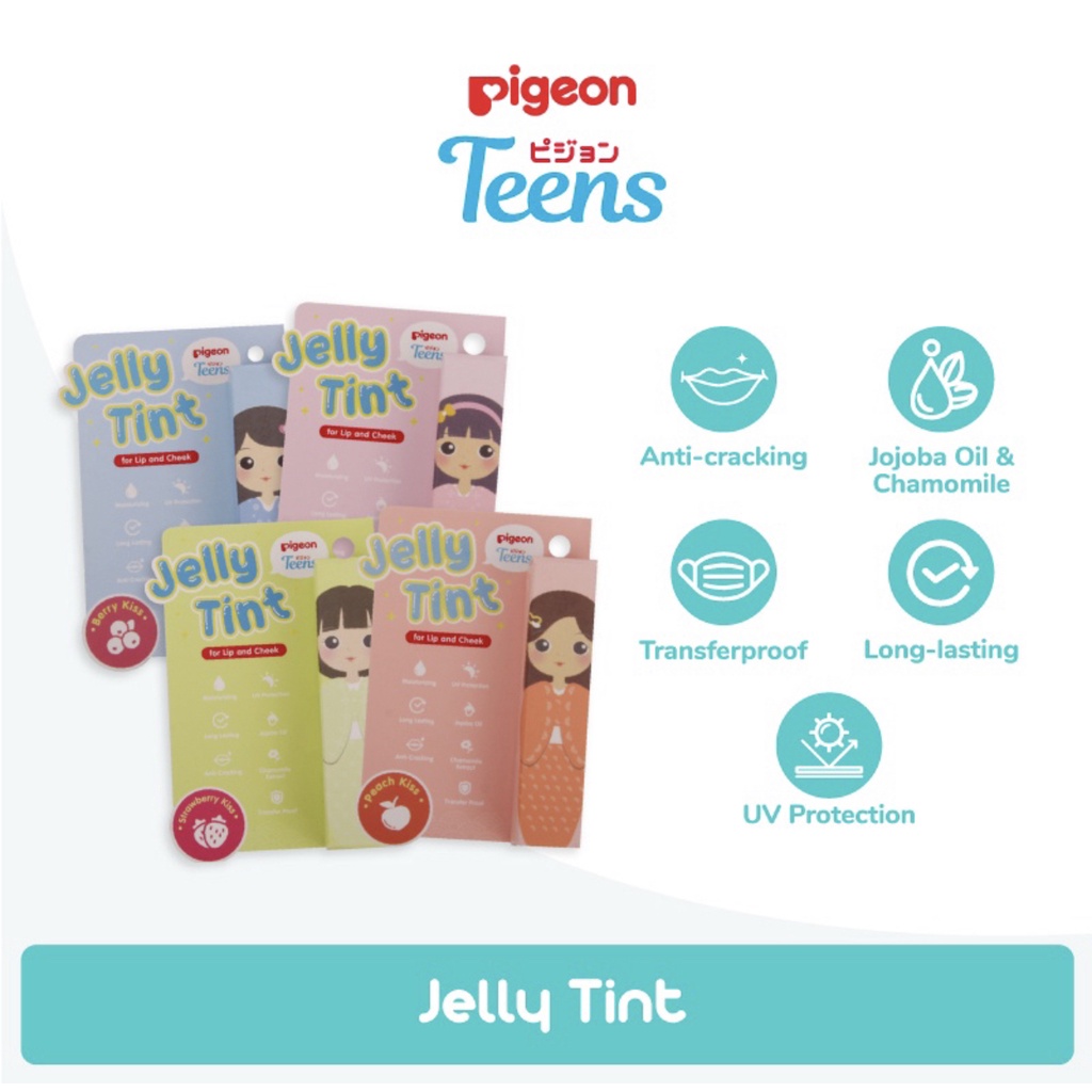 PIGEON Teens Jelly Tint Cherry Berry Strawberry Peach Kiss Jely Lip Bibir