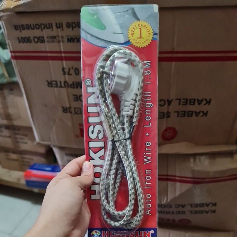 kabel setrika ardeisi 3 kabel panjang 1.8m merk hokisun SNI