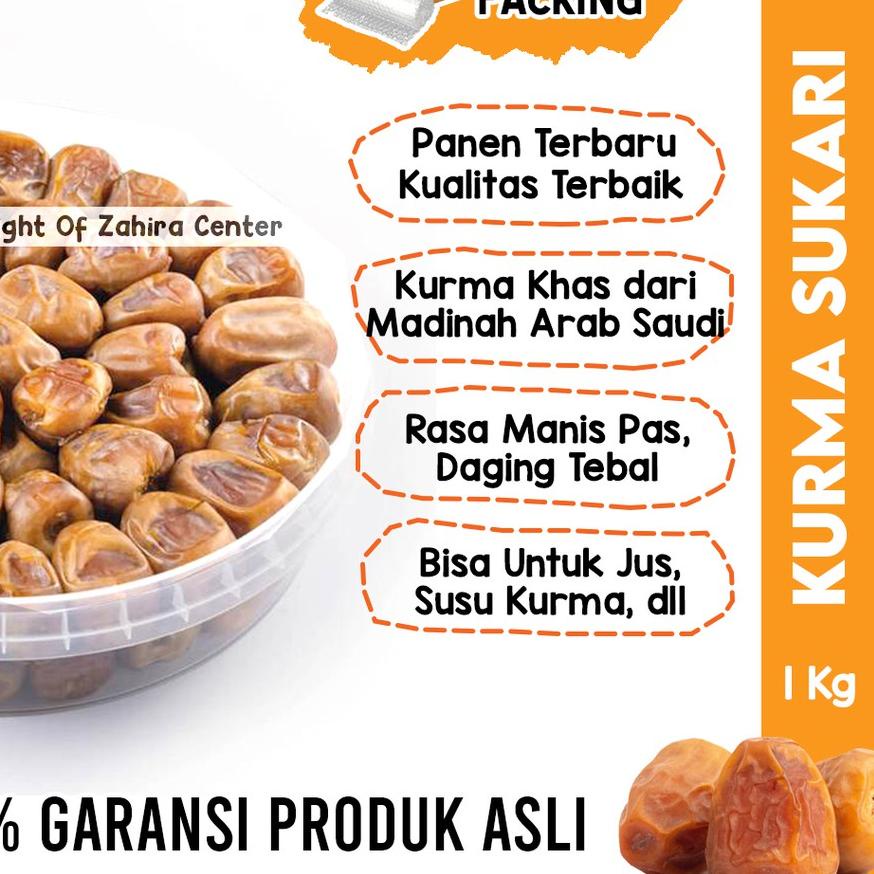 

READY ✅Kurma Sukari Basah 1KG Lembut Manis Daging Tebal Kurma Sukkari Raja Madu MPASI Booster Penambah Imun|RA8