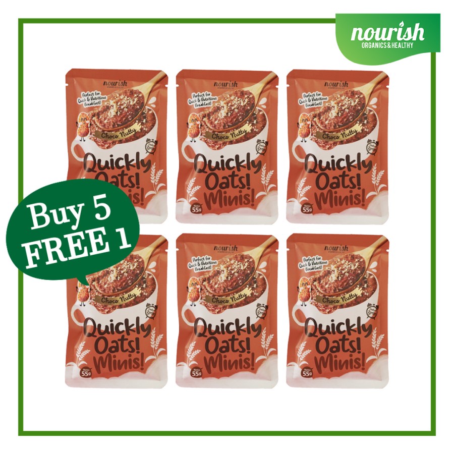 

BUY 5 GET 1 FREE - Quickly Oats! Minis! Instant Oatmeal Choco Nutty