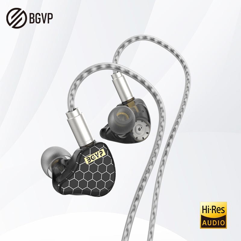 Bgvp Scale Pro 1DD + 1BA Earphone In Ear Hybrid Bass Kabel 3.5mm Dengan Mic 6D Sound Effects