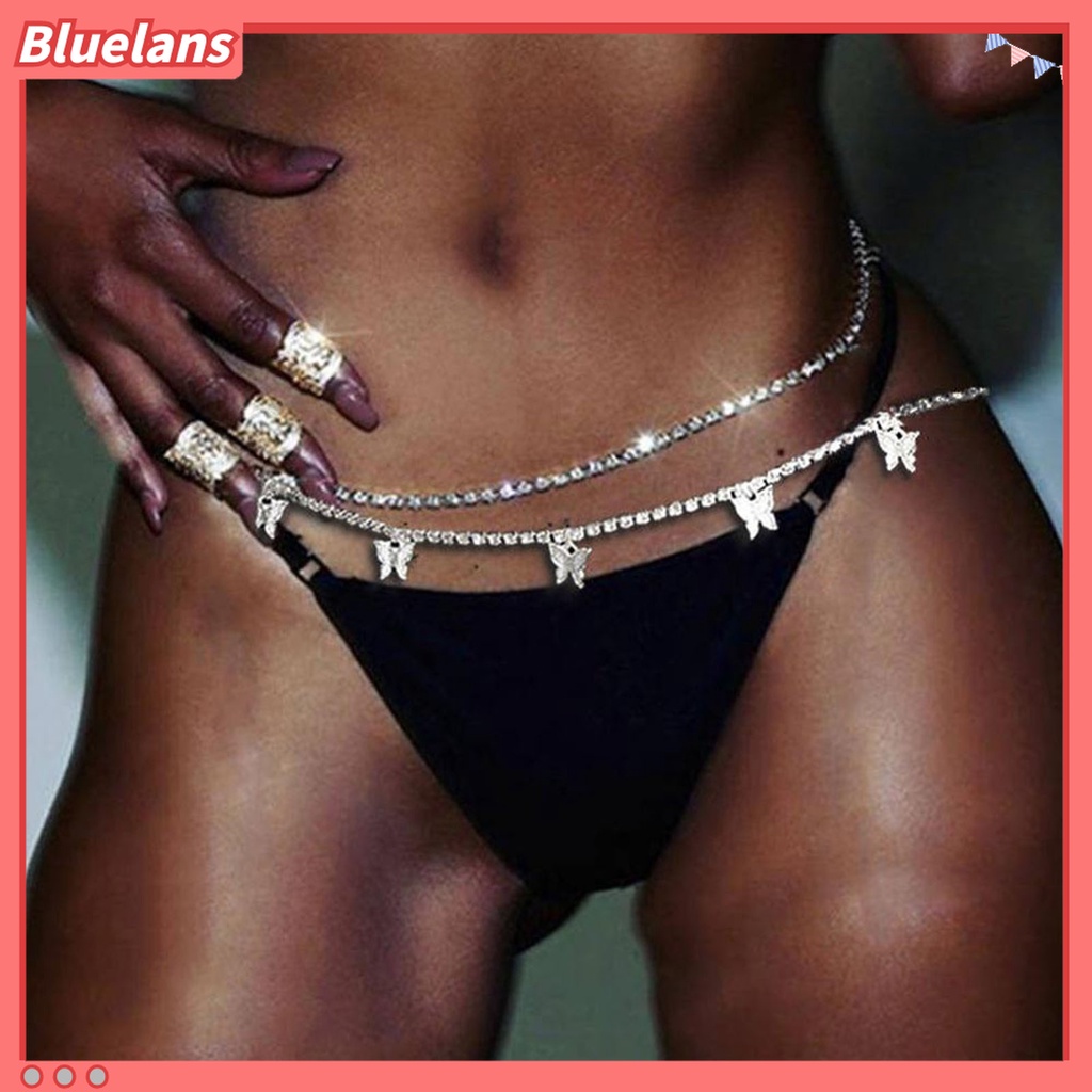 Rantai Pinggang Berlian Imitasi Adjustable Untuk Dekorasi Celana Menari