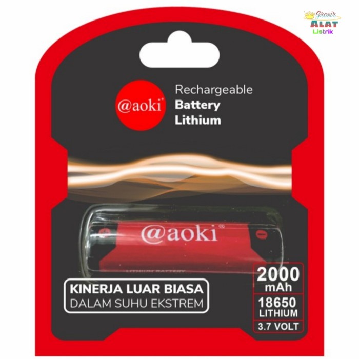 Cuci Gudang Baterai Litium 18650 2000Mah 3.7 Volt Asli Full Original/Aoki Baterai Terbatas