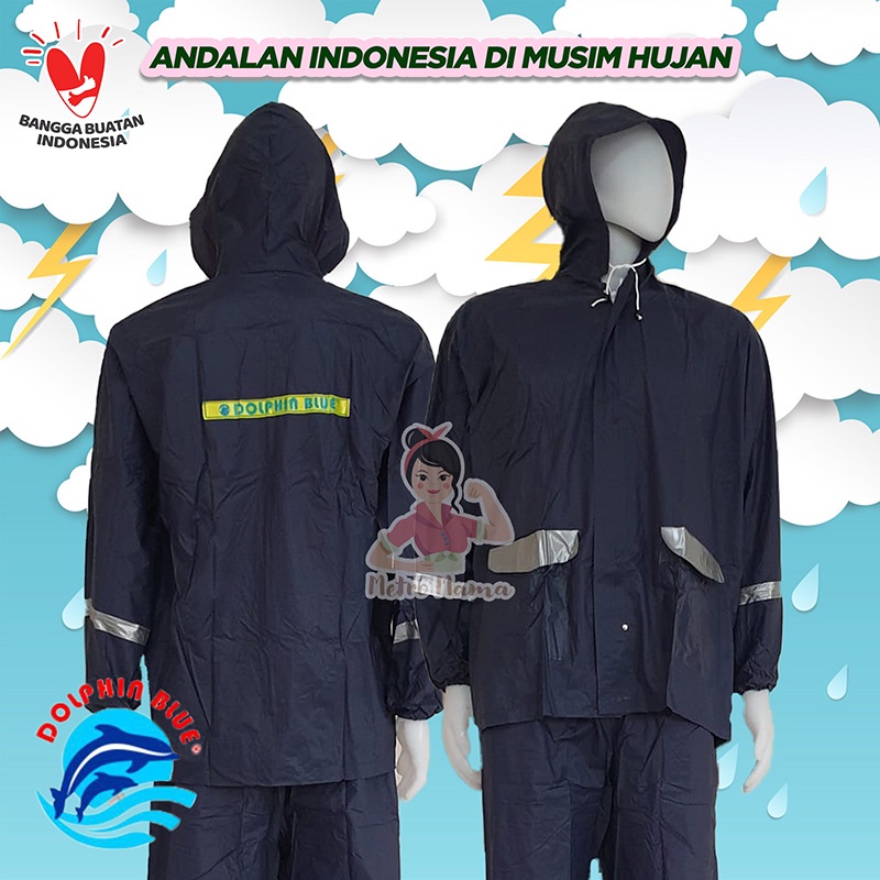 Jas Hujan Jaket Celana DOLPHIN SPACY Scotchlight 961 BIG SIZE XXL