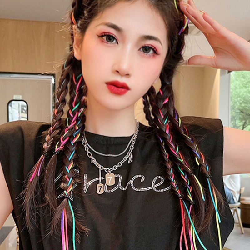 Rambut Palsu Model Kepang Ponytail Gaya Hip Hop Untuk Dekorasi