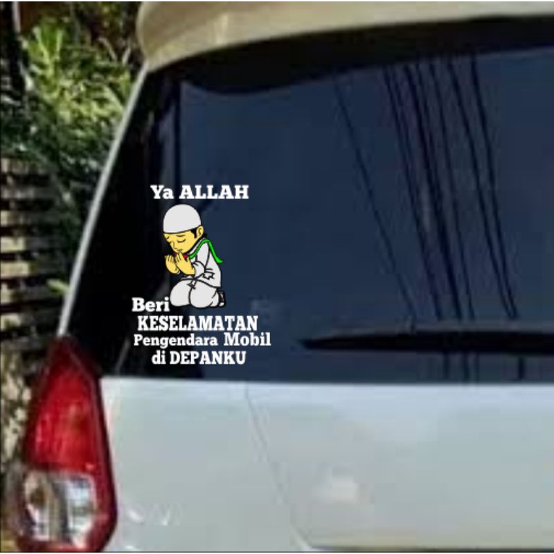 stiker cutting sticker variasi orang mendo'akan buat dibelakang bodi mobil