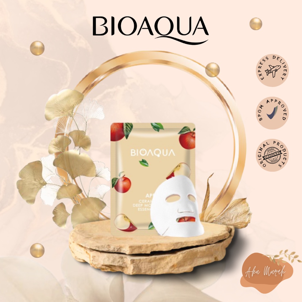 ✨ AKU MURAH ✨ BIOAQUA ''Apple Ceramide Np Deep Moisturizing'' Sheet Mask Natural Plant Essence Face Masker