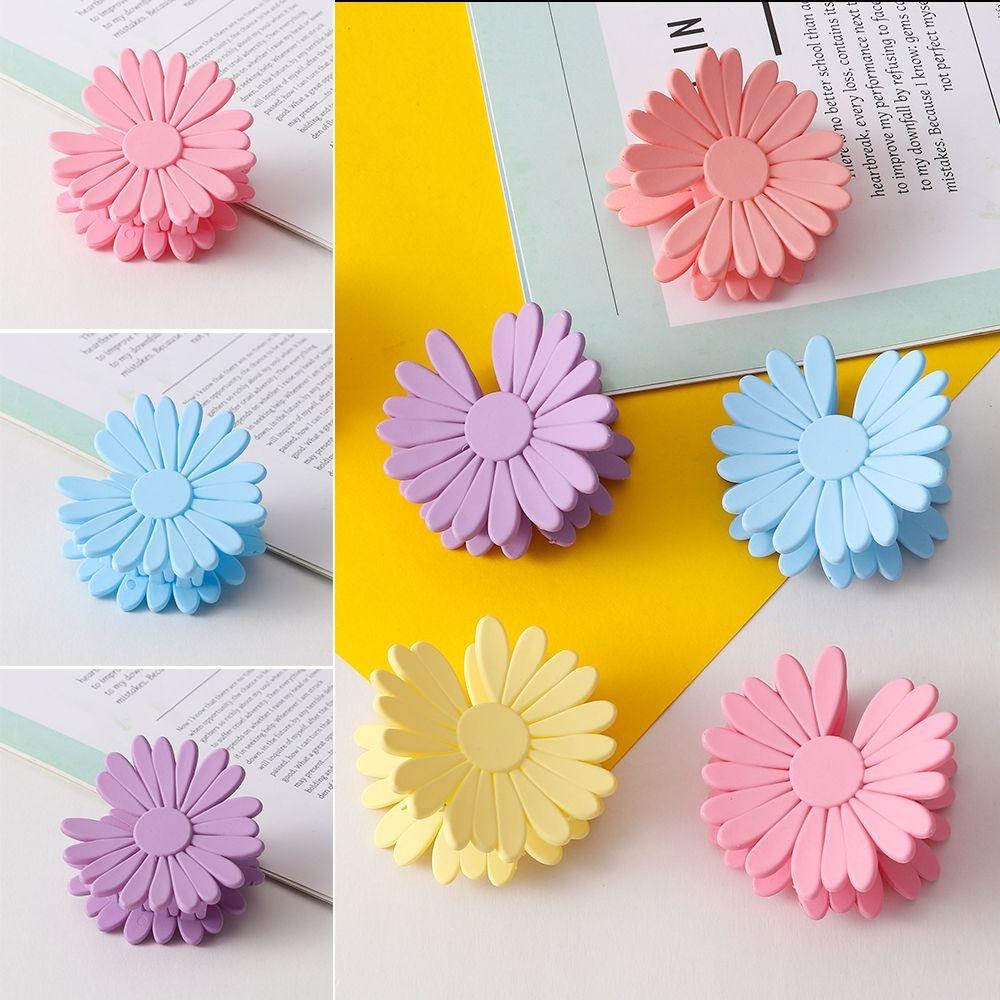 PREMIUM Jepit Rambut Bunga Daisy Warna Pastel Bahan Matte Doff 4.5CM - Jedai Doff Ukuran Kecil Matte Daisy Hair Claw Clips