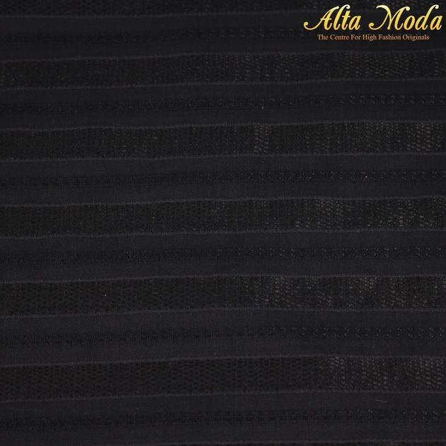 Katun Shirting Hitam Garis Berserat (Alta Moda)