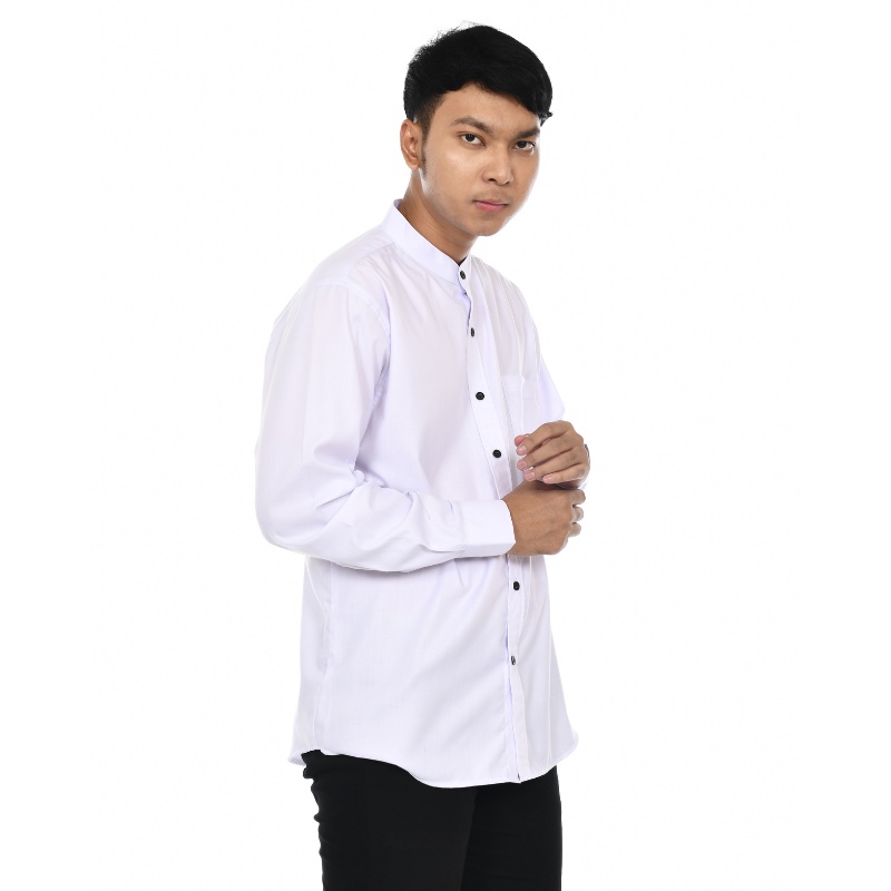 Kemeja Lengan PanjangPria Basic Polos Slim fit Formal  Kantoran Casual - DNA Sares