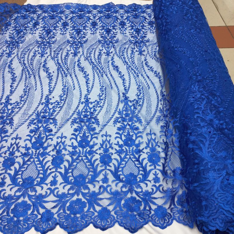 Kain Tile Bordir Pinggiran RDL/ Tile Bordir mewah / harga 0,5m
