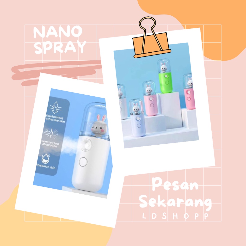 LDS Nano Spray Portable Mini Mist Sprayer Doll Facial Steamer USB Pelembab Perawatan Wajah Boneka