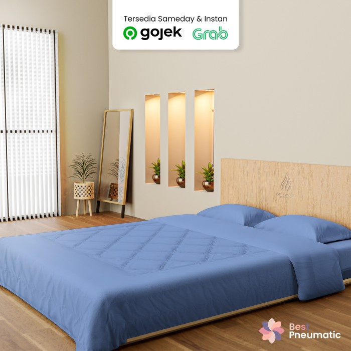 SEPREI Sprei set 120x200/180x200 Katun Polos Import Murah setara sprei fata 1 - 90x200x20, baby blue