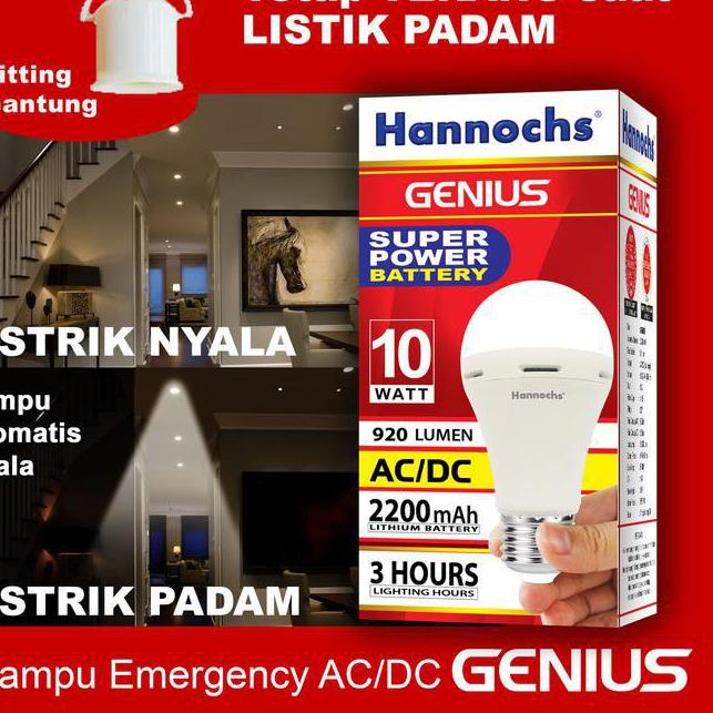"MPT.18Oc22o" Lampu Led Genius Emergency Hannochs 6w 8w 9w 10w 12w 15w Verdant / Surya Magic 6 8 10 