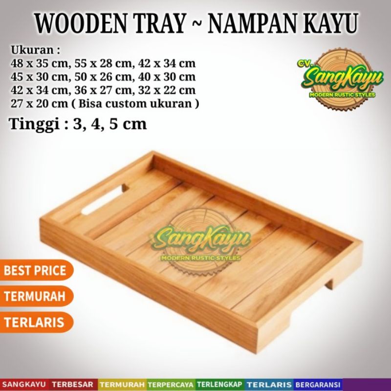 Nampan kayu nampan besar murah baki kayu wooden Tray kotak seserahan 9