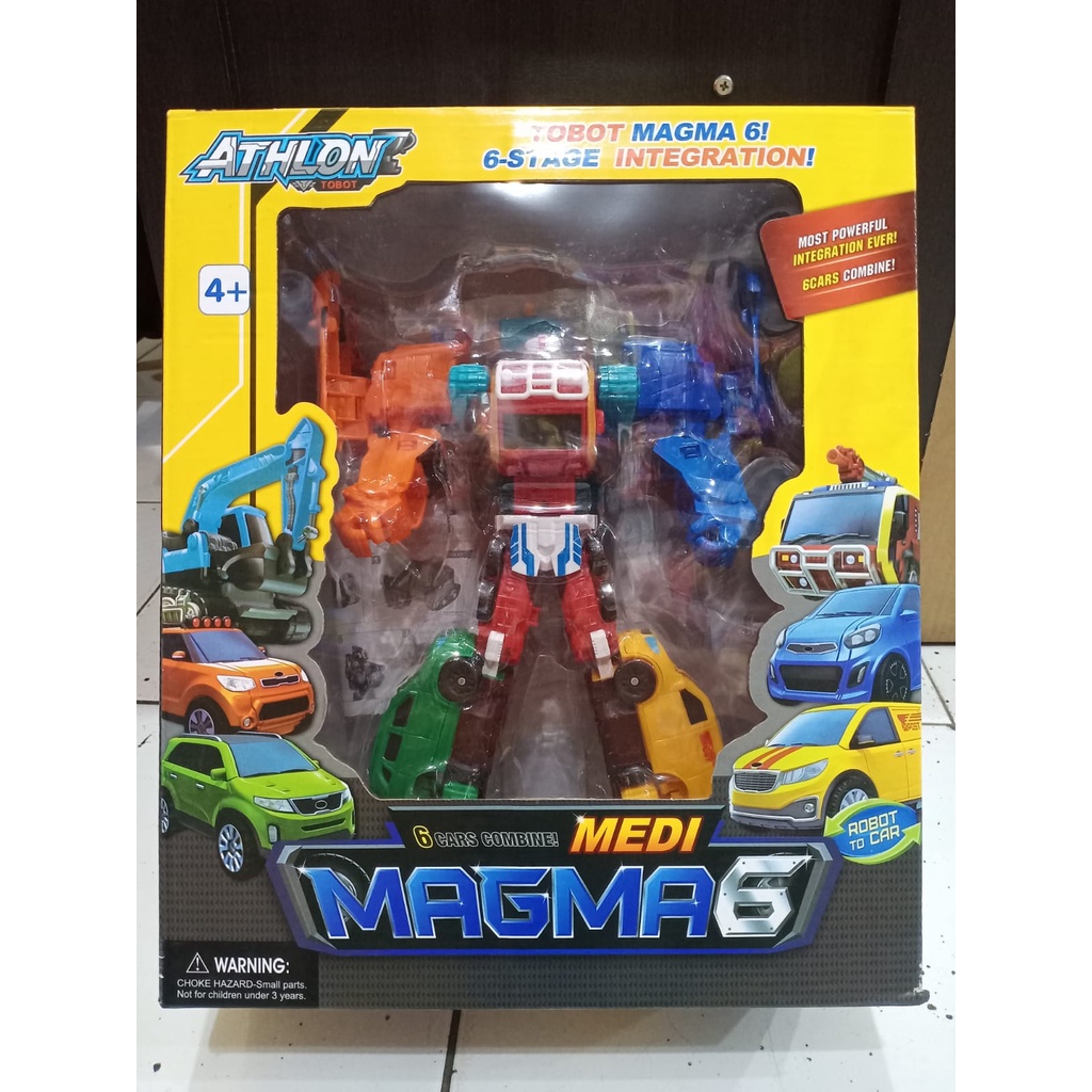 Mainan Anak Tobot Magma 6 ( 6 mobil jadi satu ) 6 in 1