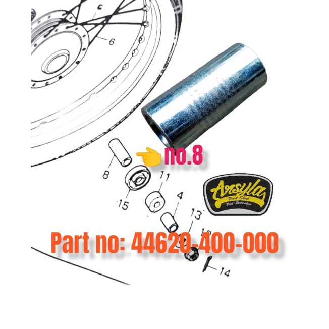 Bosh bos tromol depan 44620-400-000 collar fr axle distance Honda Astrea prima grand legenda impress