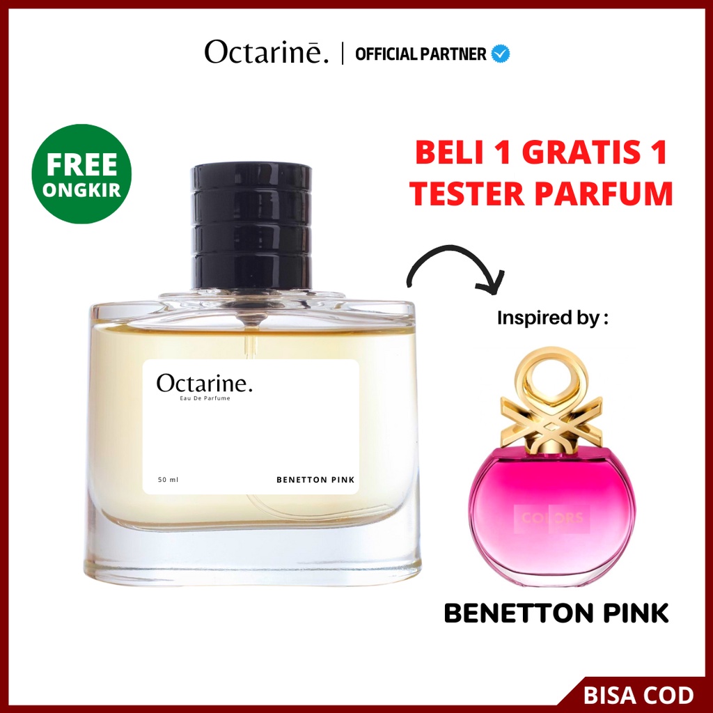 Octarine - Parfum Wanita Tahan Lama Aroma Manis Lembut Elegant Inspired By Colors Benetton Pink | Parfume Farfum Eau De Perfume Beneton Pink Minyak Wangi Cewek Cowok Murah Original