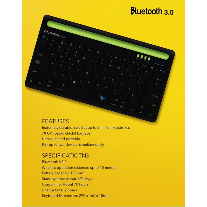 Alcatroz Xplorer Dock 1 BT Bluetooth Wireless Keyboard