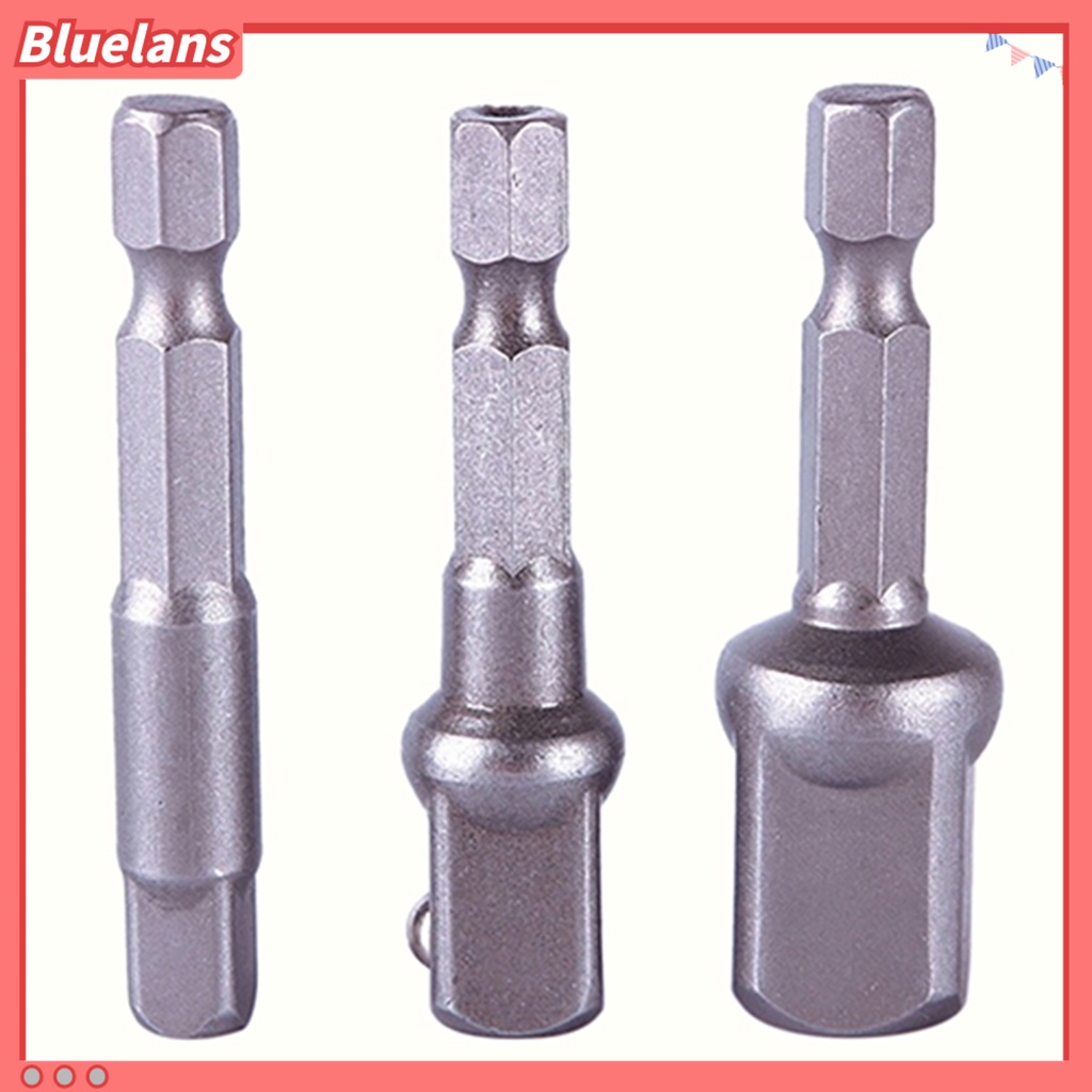 Perkakas Tangan: Set 3 Buah Socket Adapter Hex Shank Ke Driver Mata Bor Impact 1/4 3/8 1/2 Inci