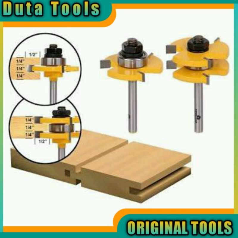Mata Profil Router bit Set shank 1/4 6,35mm  Untuk Panel Pintu jendela Tongue & Groove Router Bit Se