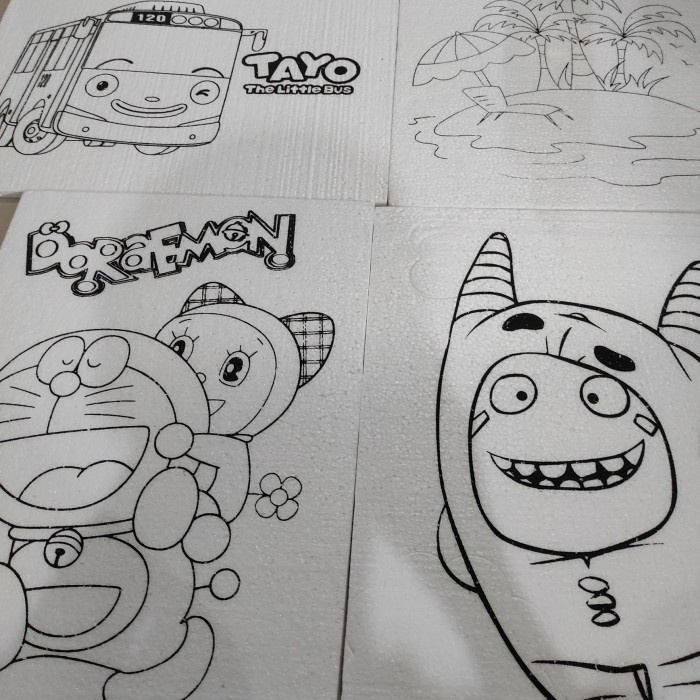 

Hadir Papan Gambar Sterofoam Motif Sketsa Anak Doraemon Tayo Gello Kitty Dll Berkualitas