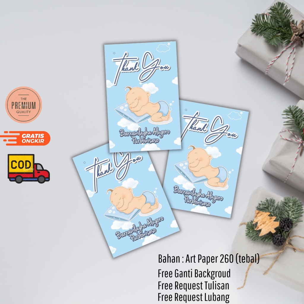 Kartu Ucapan Aqiqah Lahiran Selapan Bayi Tedak Siten 40  Hari Custom Request Nama Tulisan Lucu