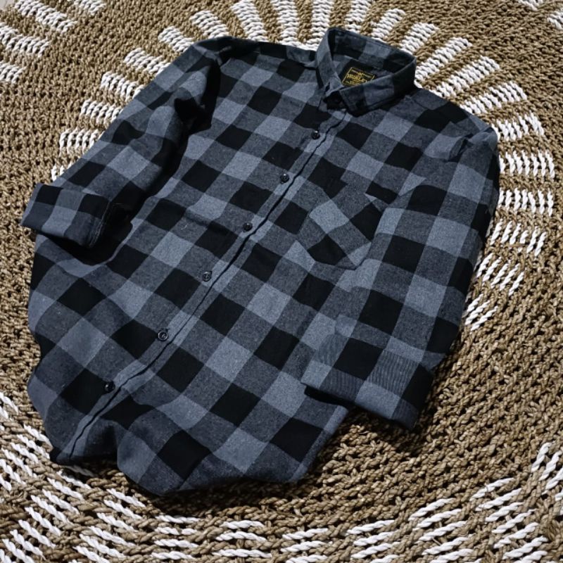 Kemeja Flanel Impor Pria Wanita Kualitas Premium Lengan Panjang Unisex ootd Hem Flanel Couple kekinian