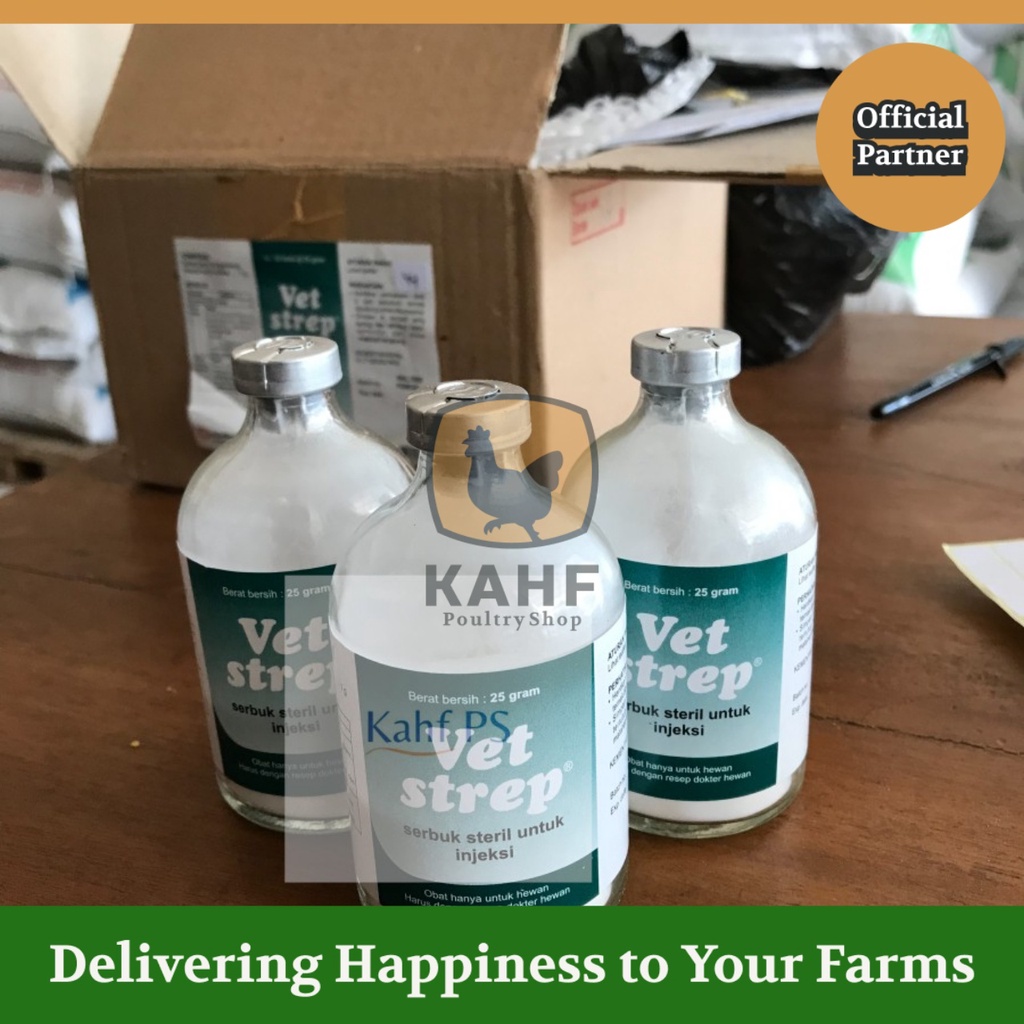 Vet Strep 25 gram Bubuk Steril Injeksi Ayam