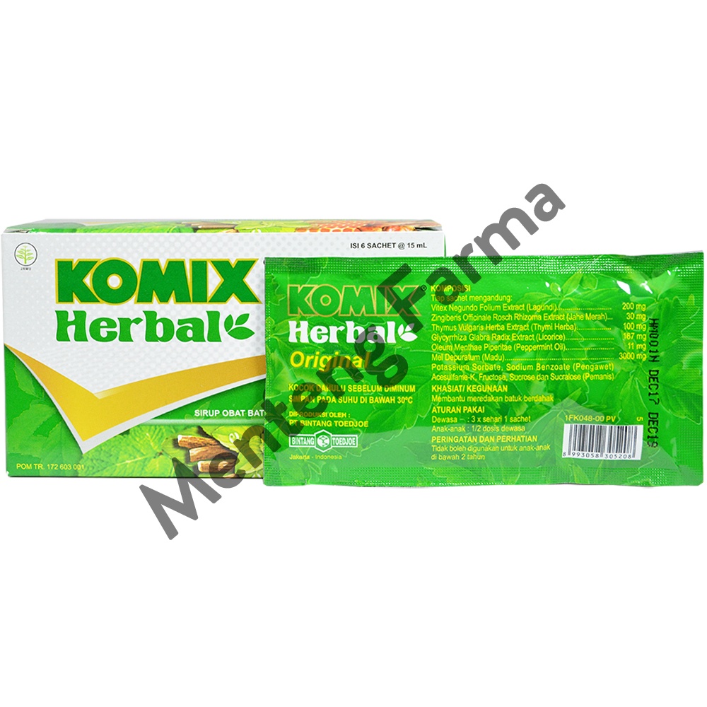 Komix Herbal Original - Dus Isi 6 Sachet