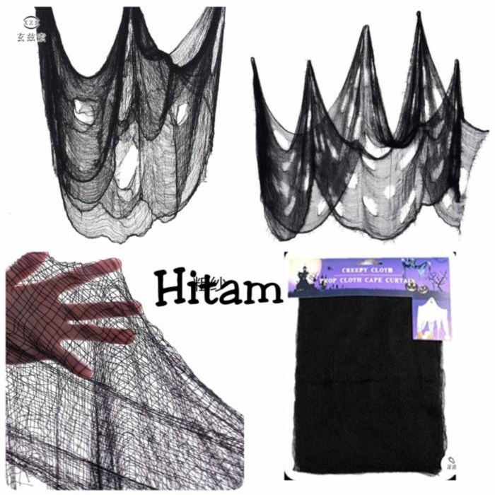 Backdrop Dekorasi Halloween / Tirai Darah / Tirai Halloween Kain Bloody Crepe
