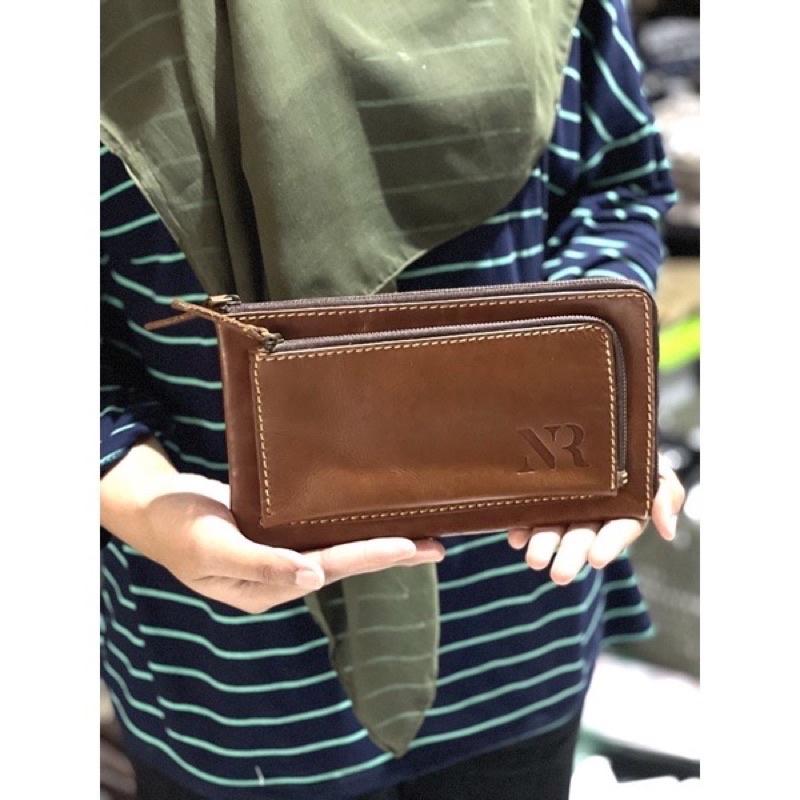 Dompet Panjang Kulit Asli NR Coklat tua