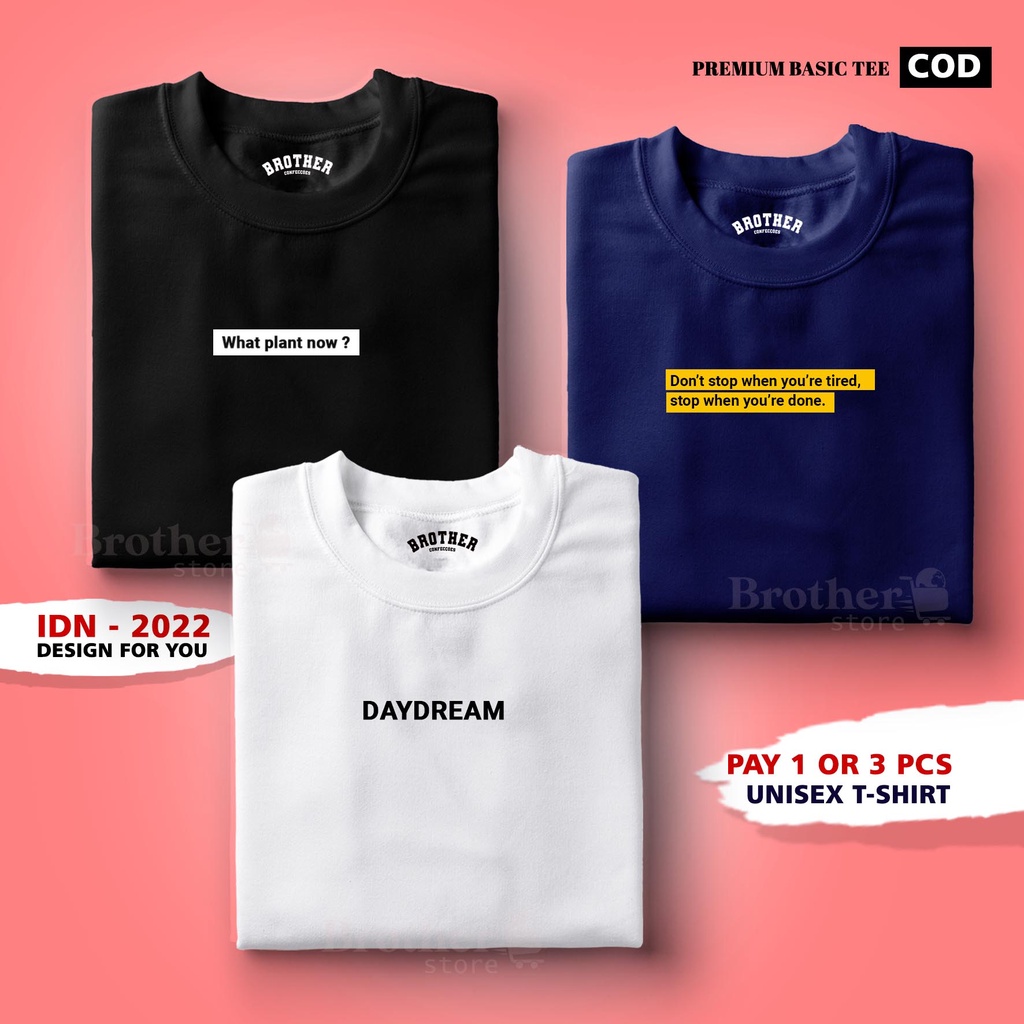 BUY 1 OR 3 PCS ( PROMO COD ) BROTHER STORE / Kaos Distro100% Catoon Combed 24s Tebal / ArticelDDREM