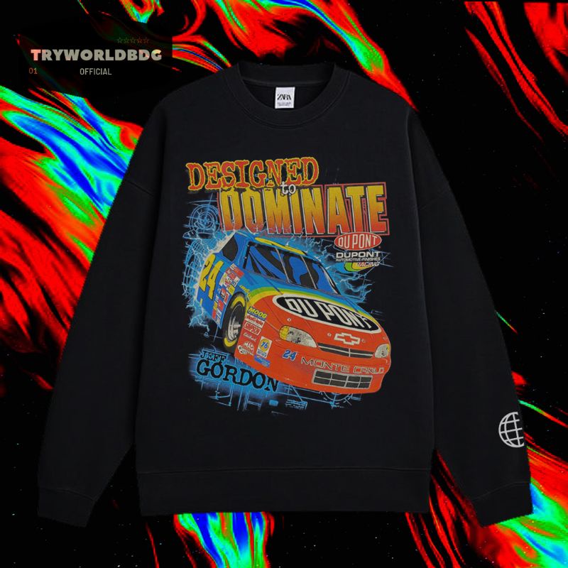 CREWNECK NASCAR JEFF GORDON DESIGNED TO DOMINATE VINTAGE TEE / SWEATER / JAKET / HOODIE